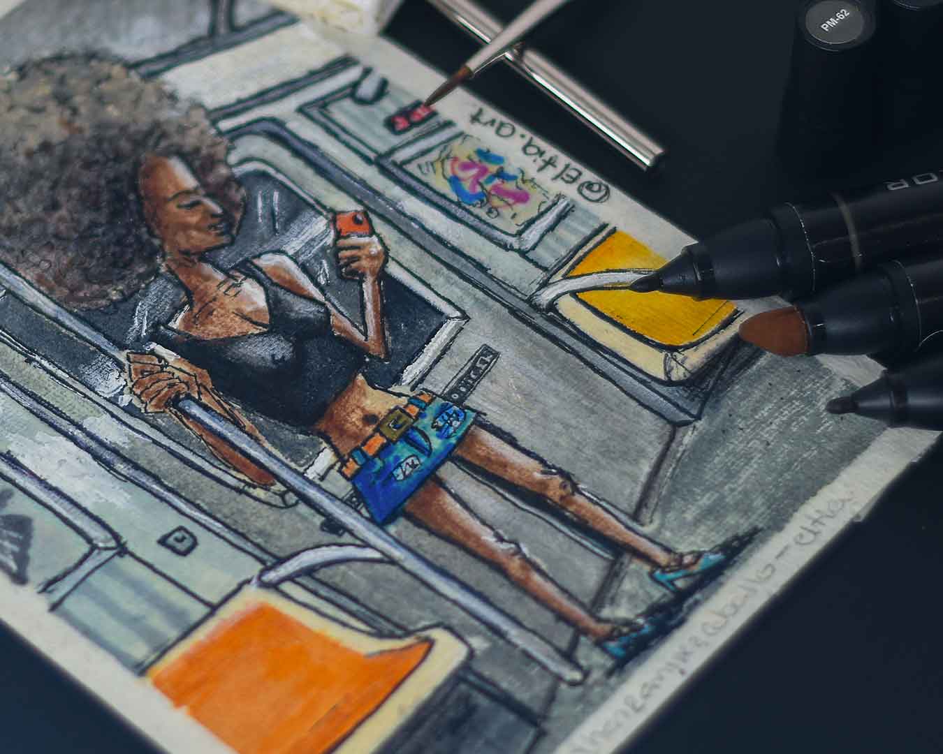 NYC METRO RIDER PAINTING