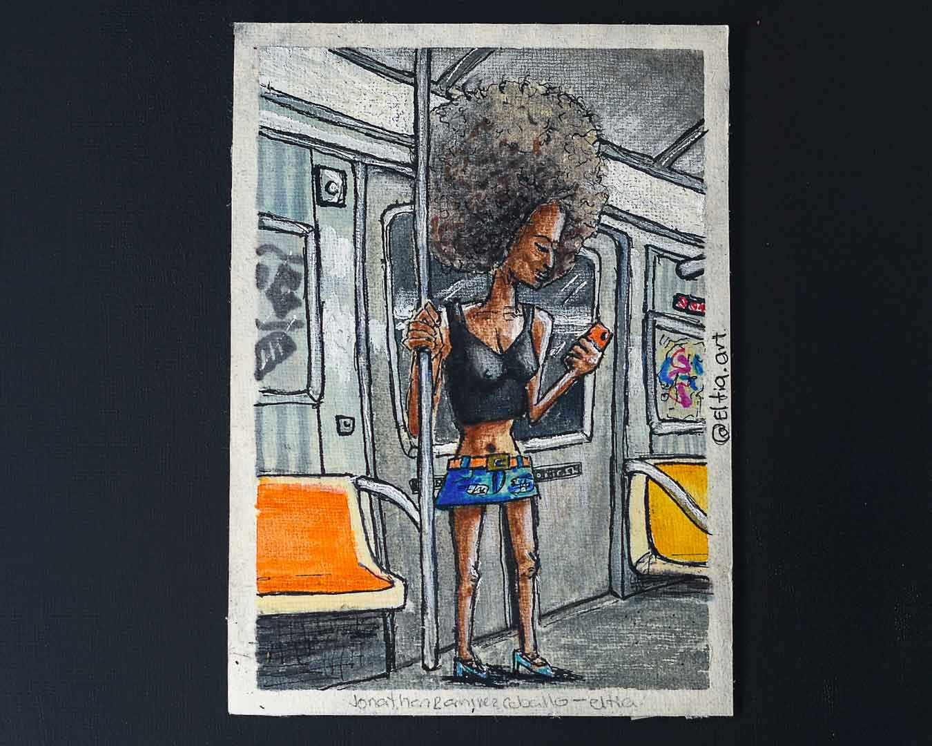 NYC METRO RIDER PAINTING