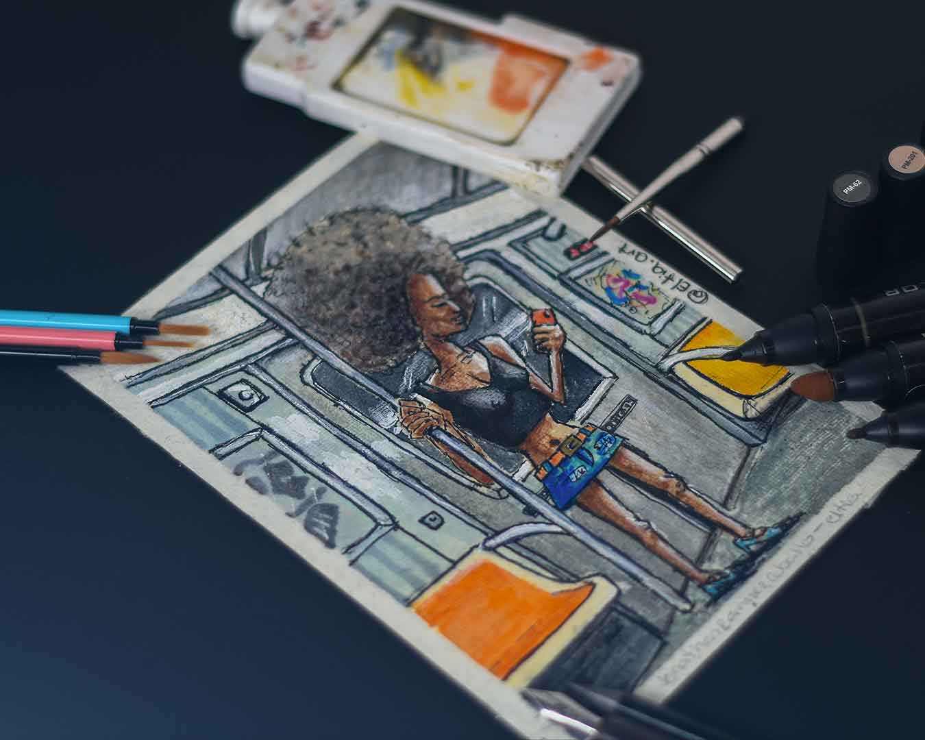 NYC METRO RIDER PAINTING