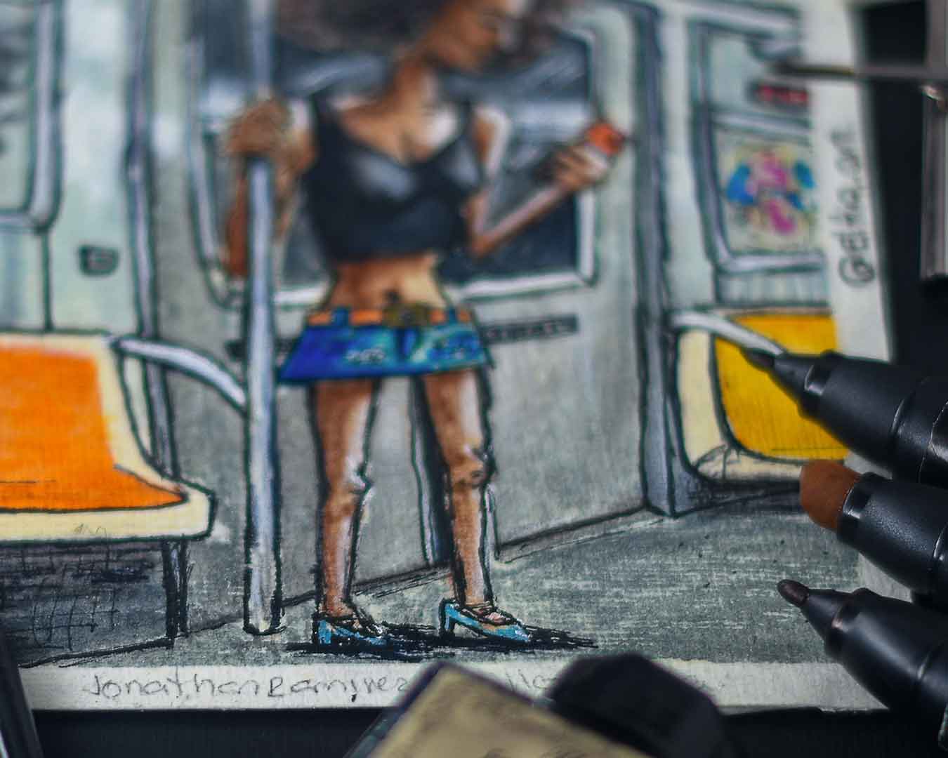 NYC METRO RIDER PAINTING