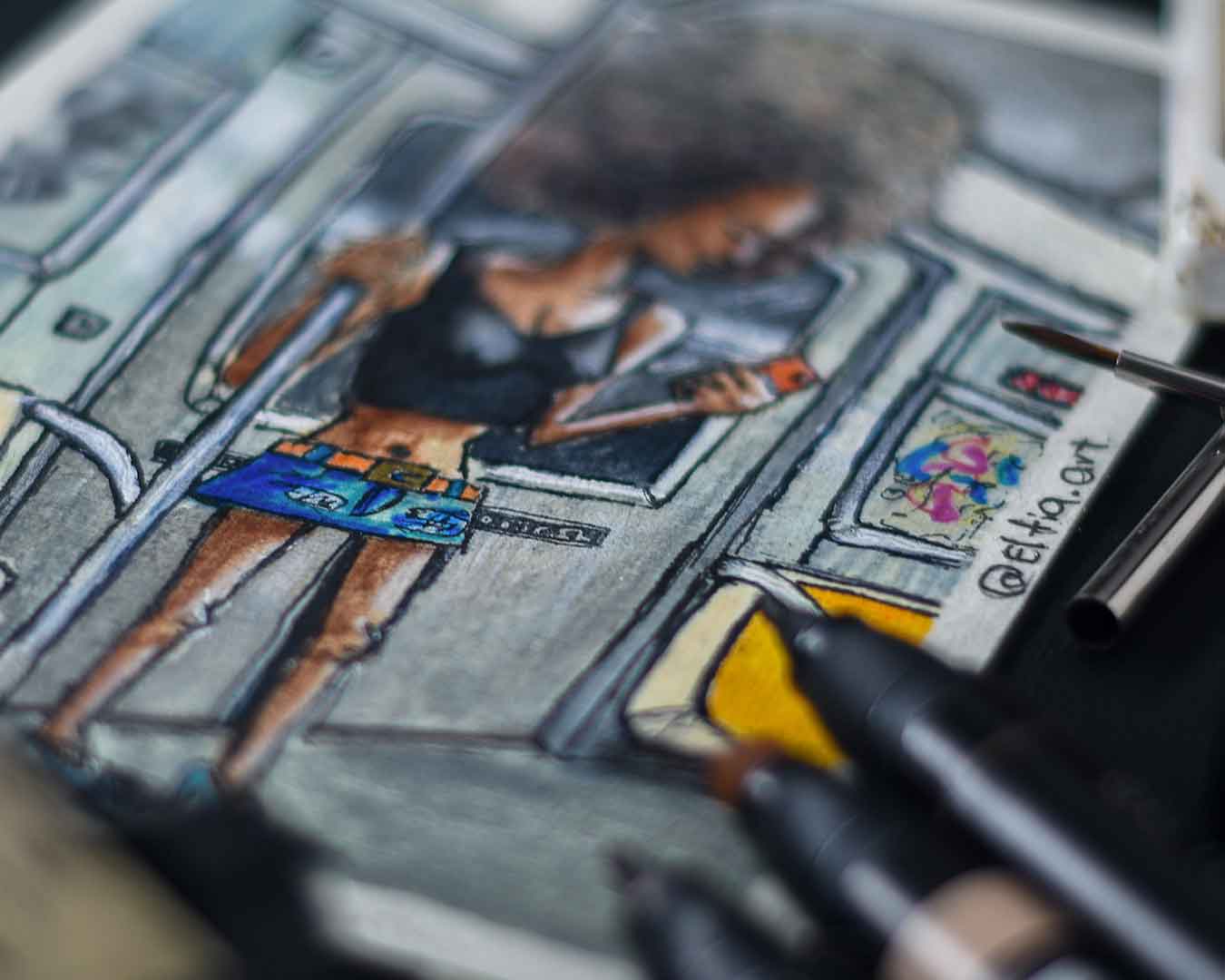 NYC METRO RIDER PAINTING