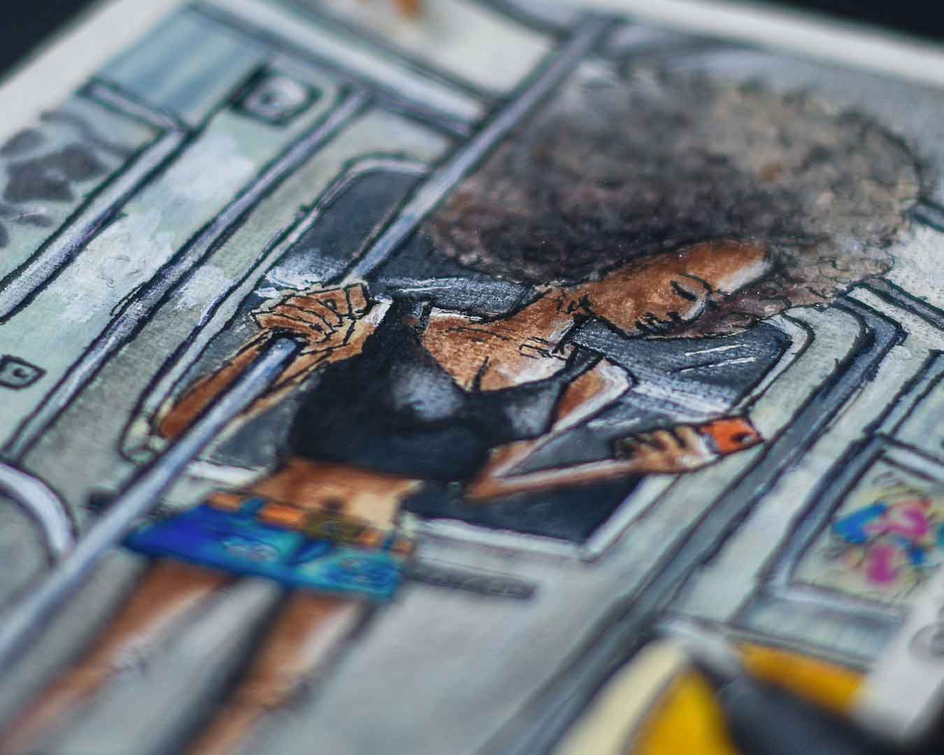 NYC METRO RIDER PAINTING