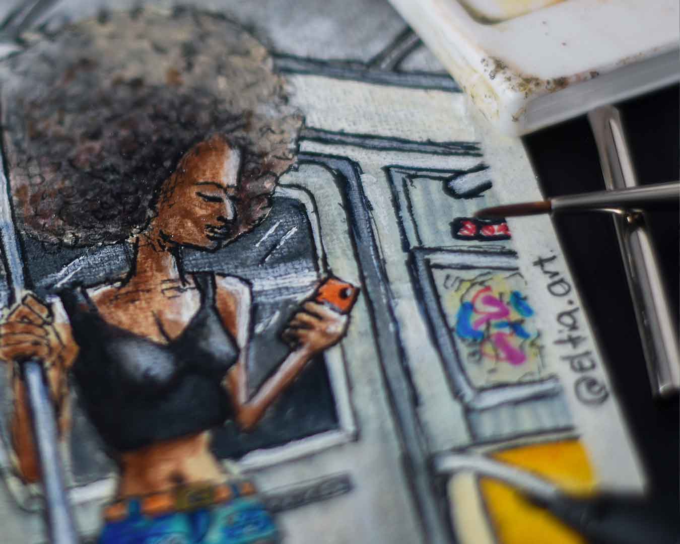 NYC METRO RIDER PAINTING