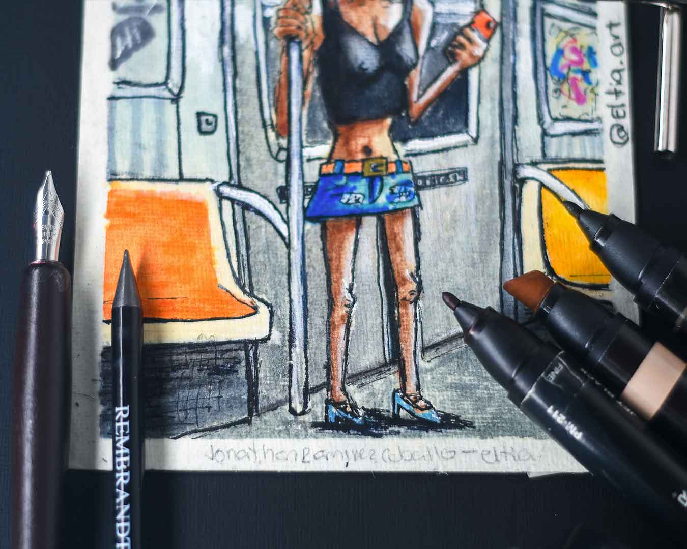 NYC METRO RIDER PAINTING