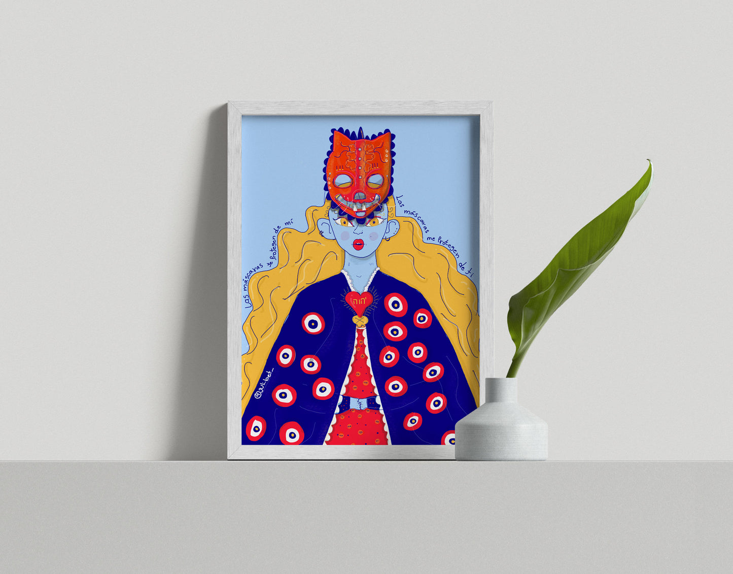 MÁSCARAS SYMBOLIC WALL ART PRINT | MYSTICAL SURREAL ILLUSTRATION | EMOTIONAL LAYERS & SELF-DISCOVERY HOME DECOR
