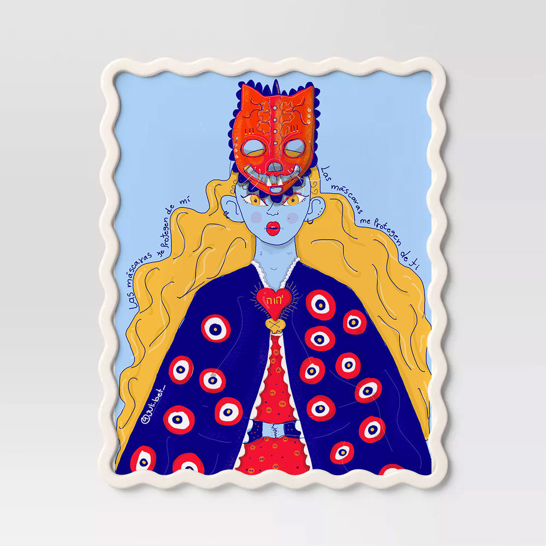 MÁSCARAS SYMBOLIC WALL ART PRINT | MYSTICAL SURREAL ILLUSTRATION | EMOTIONAL LAYERS & SELF-DISCOVERY HOME DECOR