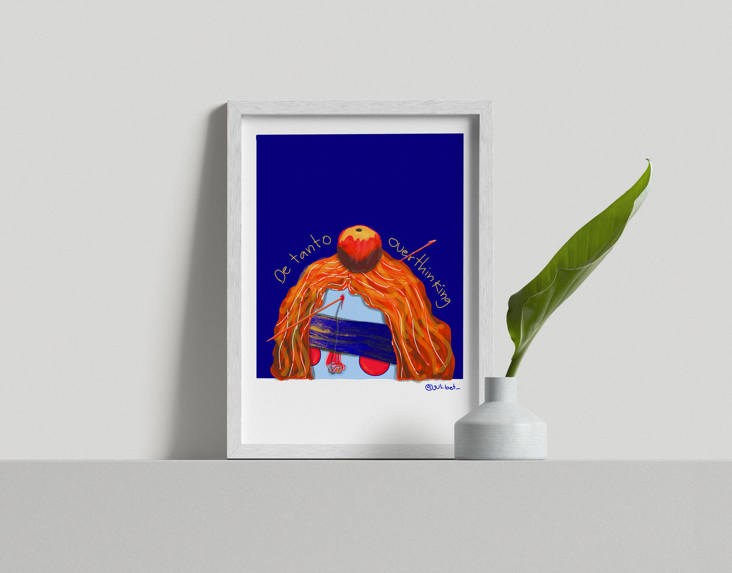 OVERTHINKING SYMBOLIC WALL ART PRINT | MIND OVERLOAD SURREAL ILLUSTRATION | MENTAL CLARITY & HEALING HOME DECOR