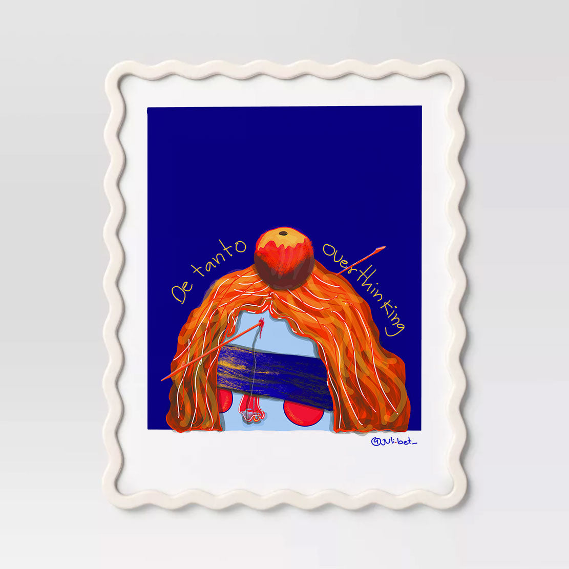 OVERTHINKING SYMBOLIC WALL ART PRINT | MIND OVERLOAD SURREAL ILLUSTRATION | MENTAL CLARITY & HEALING HOME DECOR