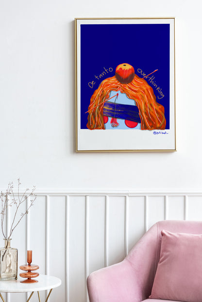 OVERTHINKING SYMBOLIC WALL ART PRINT | MIND OVERLOAD SURREAL ILLUSTRATION | MENTAL CLARITY & HEALING HOME DECOR