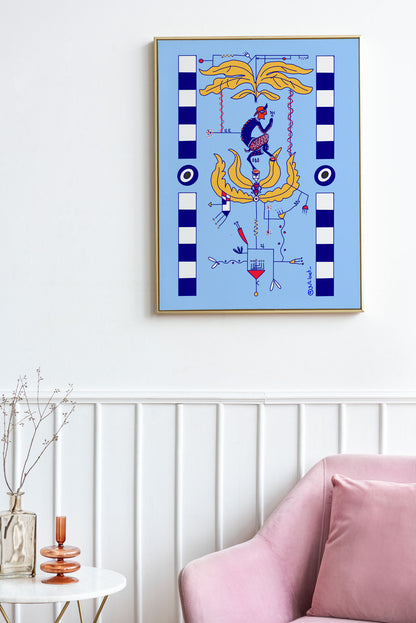 CHIRON HEALING SYMBOL ART PRINT | MYSTICAL SPIRITUAL WALL DECOR | ASTROLOGY-INSPIRED ILLUSTRATION FOR EMOTIONAL GROWTH