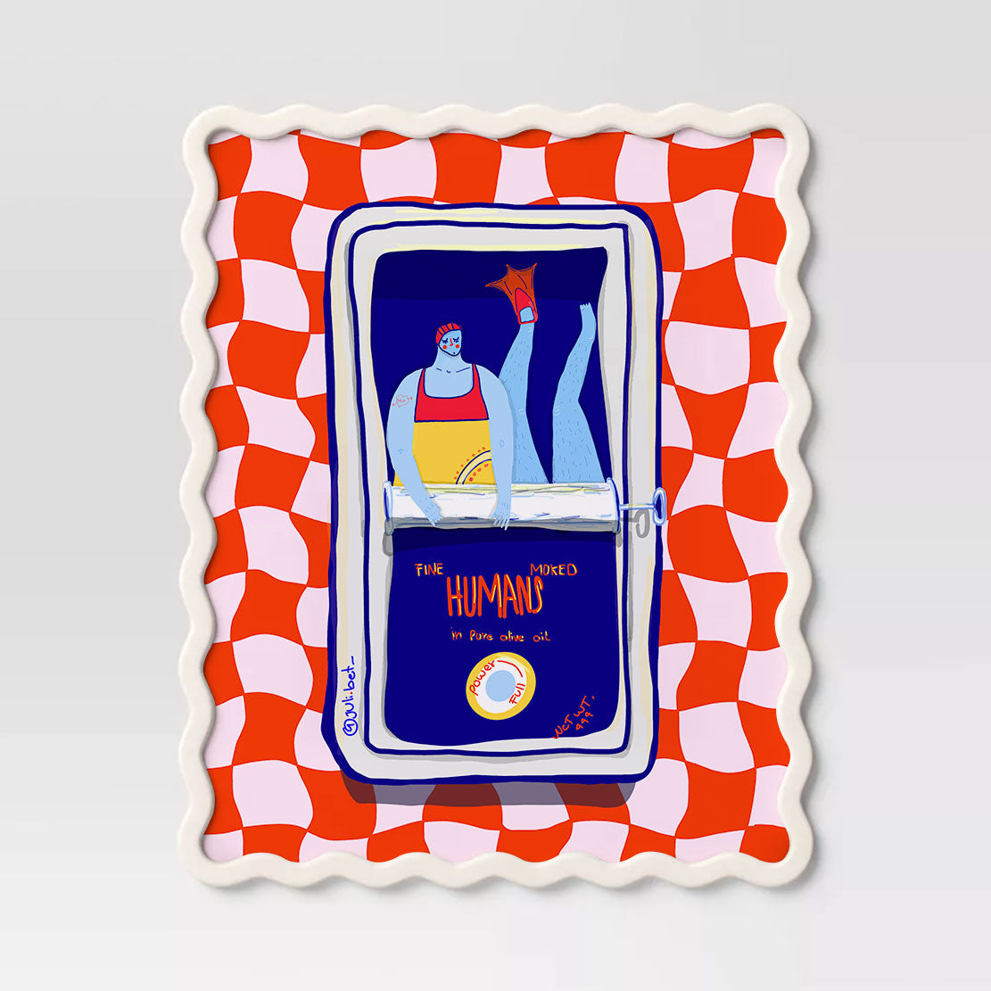 SURREAL SARDINES METALLIC ART PRINT: WHIMSICAL RETRO KITCHEN DECOR