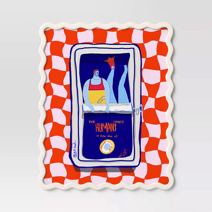 SURREAL SARDINES METALLIC ART PRINT: WHIMSICAL RETRO KITCHEN DECOR