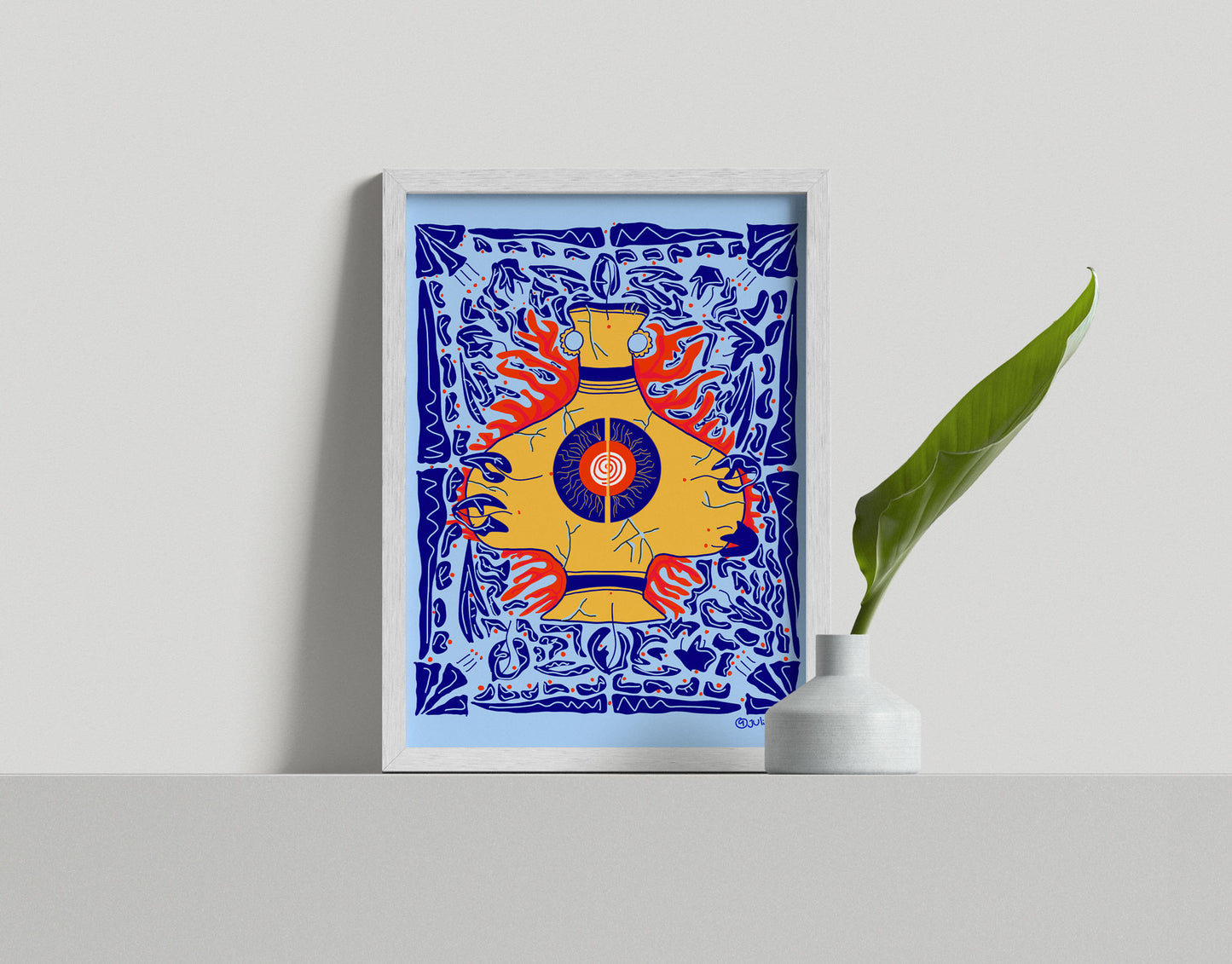 VASIJA PRINT: SYMBOLIC HEALING ILLUSTRATION, BOHO WALL ART