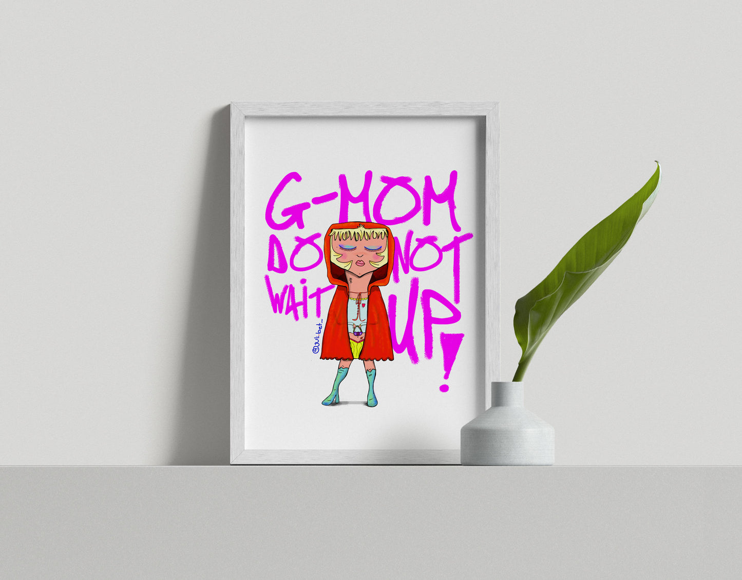 RED RIDING HOOD ART PRINT: MYSTICAL FEMININE POWER, BOHO HOME DECOR