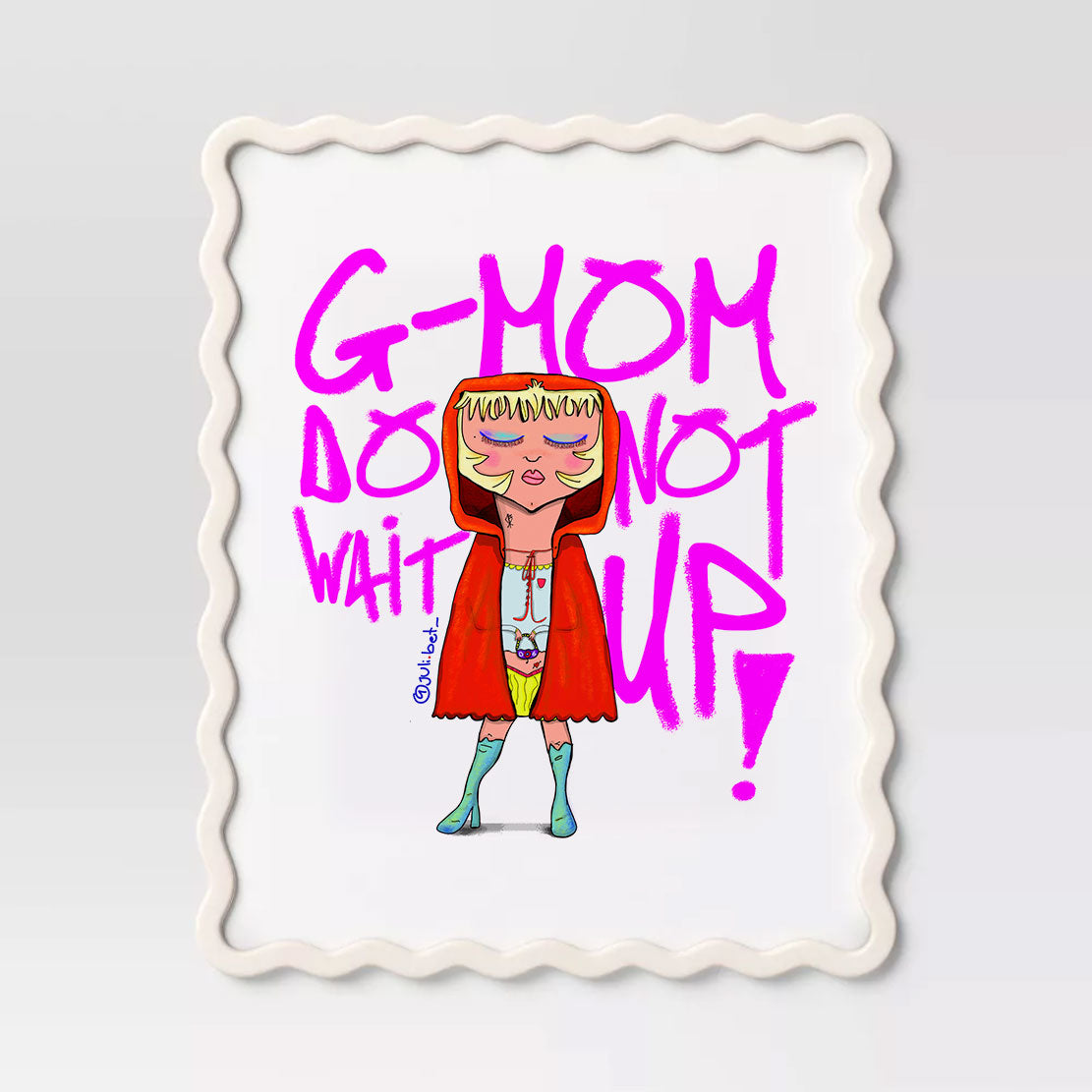 RED RIDING HOOD ART PRINT: MYSTICAL FEMININE POWER, BOHO HOME DECOR