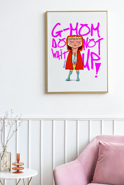 RED RIDING HOOD ART PRINT: MYSTICAL FEMININE POWER, BOHO HOME DECOR