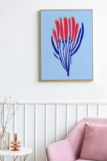 FLORERA MYSTICAL SYMBOLIC WALL ART PRINT | BOHO SPIRITUAL HOME DECOR | EMOTIONAL WELLNESS BOTANICAL ILLUSTRATION