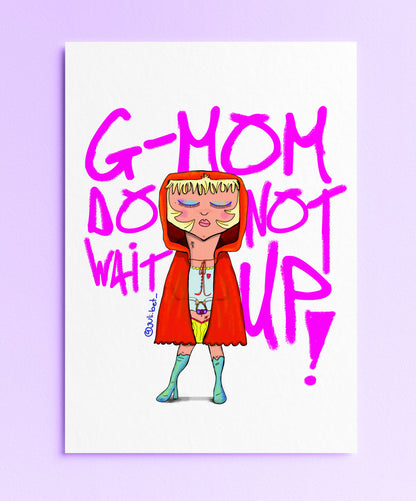 RED RIDING HOOD ART PRINT: MYSTICAL FEMININE POWER, BOHO HOME DECOR