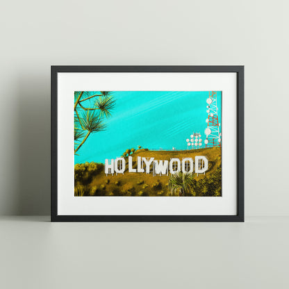 Hollywood Sign - Framed Illustration