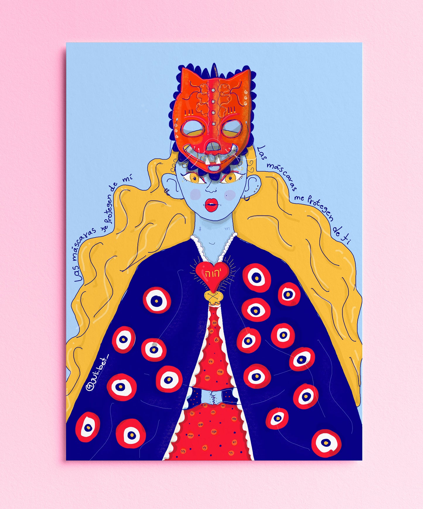 MÁSCARAS SYMBOLIC WALL ART PRINT | MYSTICAL SURREAL ILLUSTRATION | EMOTIONAL LAYERS & SELF-DISCOVERY HOME DECOR