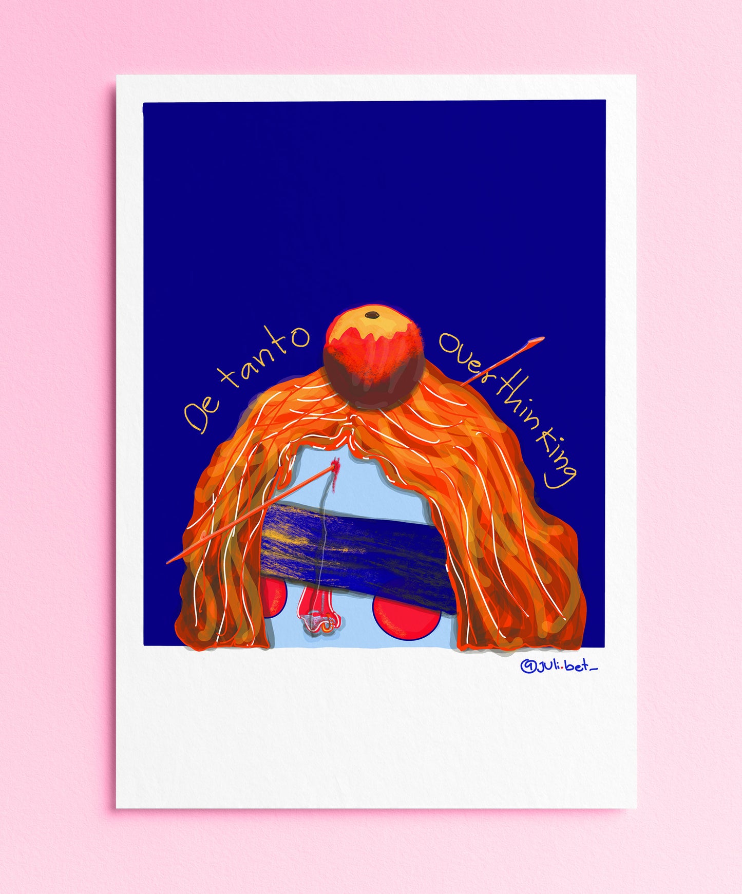 OVERTHINKING SYMBOLIC WALL ART PRINT | MIND OVERLOAD SURREAL ILLUSTRATION | MENTAL CLARITY & HEALING HOME DECOR