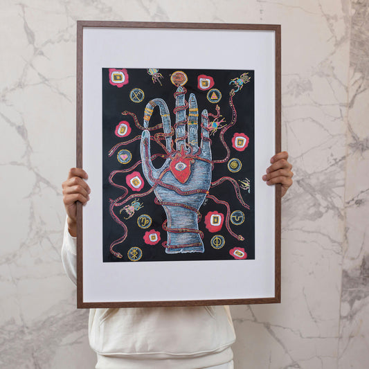 The hand of Protection - Framed painting