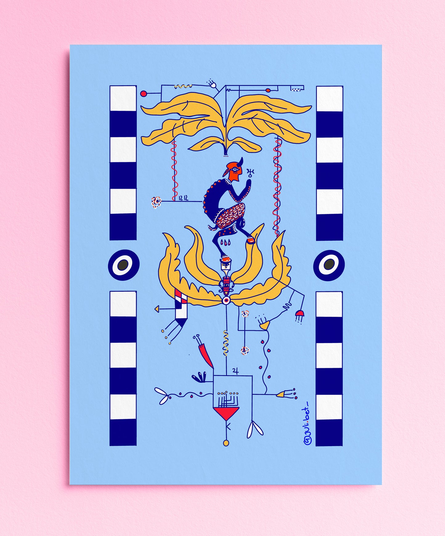 CHIRON HEALING SYMBOL ART PRINT | MYSTICAL SPIRITUAL WALL DECOR | ASTROLOGY-INSPIRED ILLUSTRATION FOR EMOTIONAL GROWTH