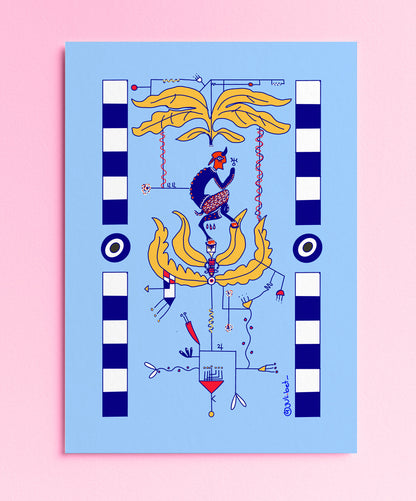 CHIRON HEALING SYMBOL ART PRINT | MYSTICAL SPIRITUAL WALL DECOR | ASTROLOGY-INSPIRED ILLUSTRATION FOR EMOTIONAL GROWTH