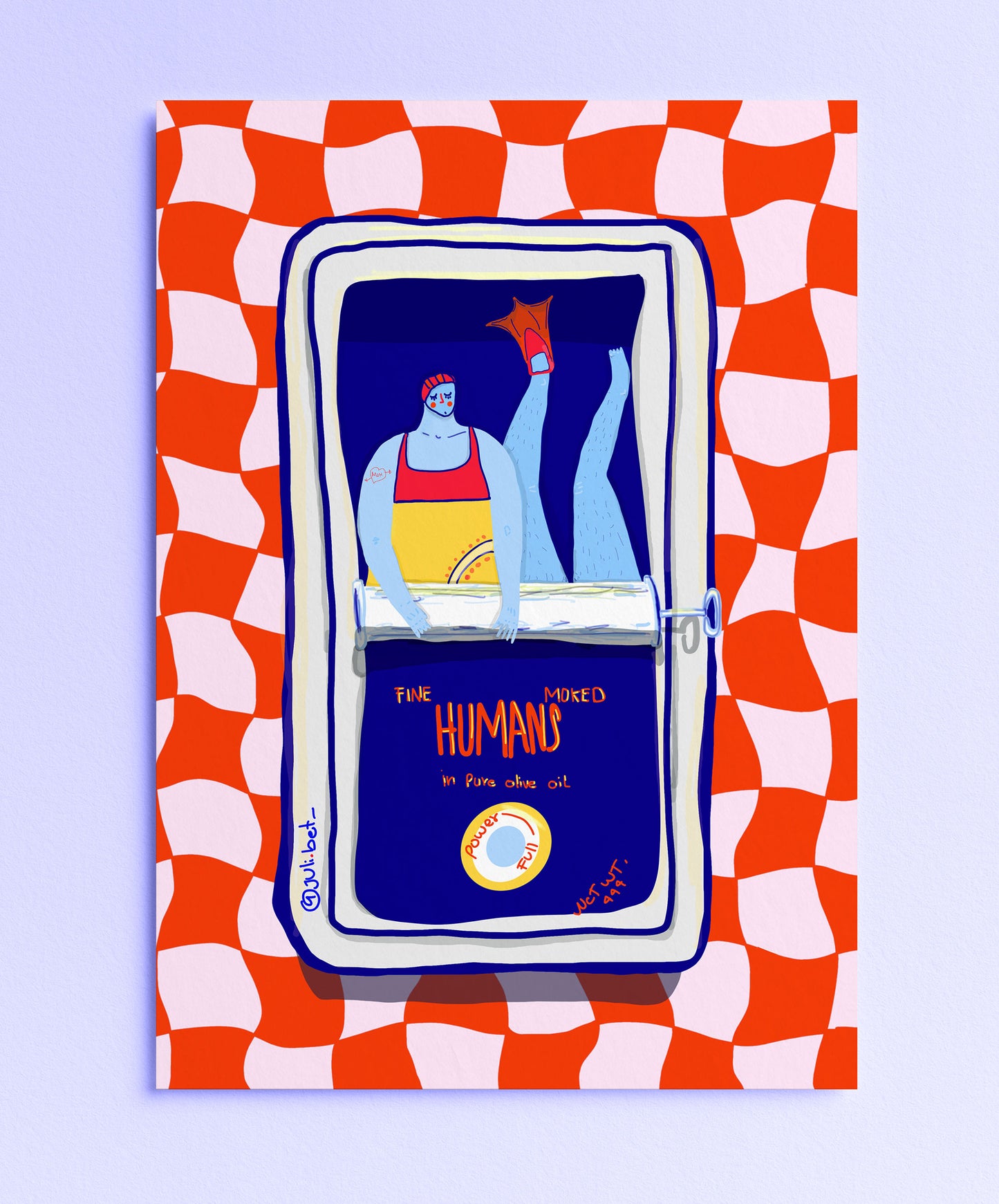 SURREAL SARDINES METALLIC ART PRINT: WHIMSICAL RETRO KITCHEN DECOR