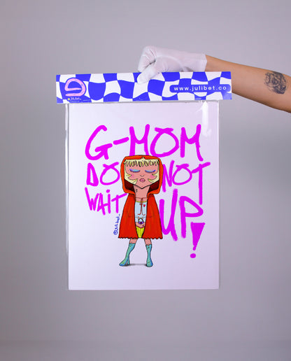 RED RIDING HOOD ART PRINT: MYSTICAL FEMININE POWER, BOHO HOME DECOR