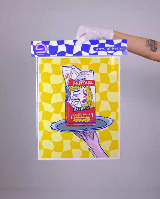 GUILT, FINE ART PRINT, SURREAL EMOTIONAL ARTWORK, CONCEPTUAL WALL ART