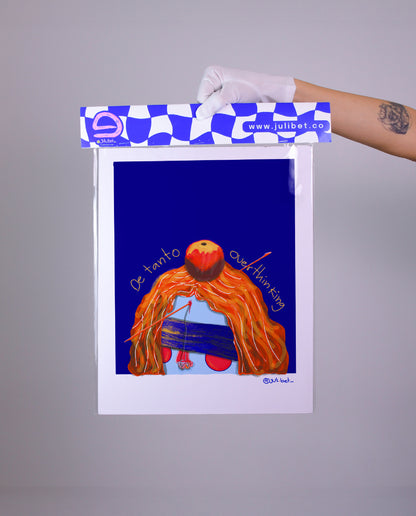 OVERTHINKING SYMBOLIC WALL ART PRINT | MIND OVERLOAD SURREAL ILLUSTRATION | MENTAL CLARITY & HEALING HOME DECOR