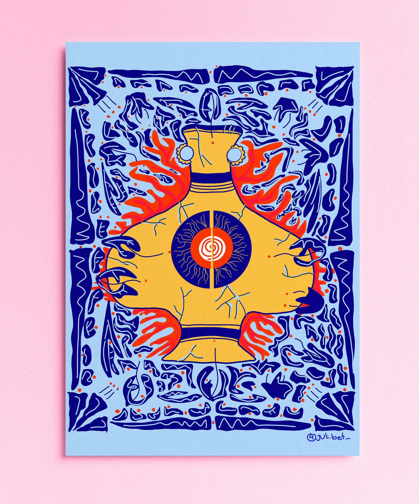 VASIJA PRINT: SYMBOLIC HEALING ILLUSTRATION, BOHO WALL ART