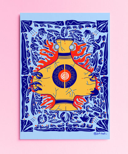 VASIJA PRINT: SYMBOLIC HEALING ILLUSTRATION, BOHO WALL ART